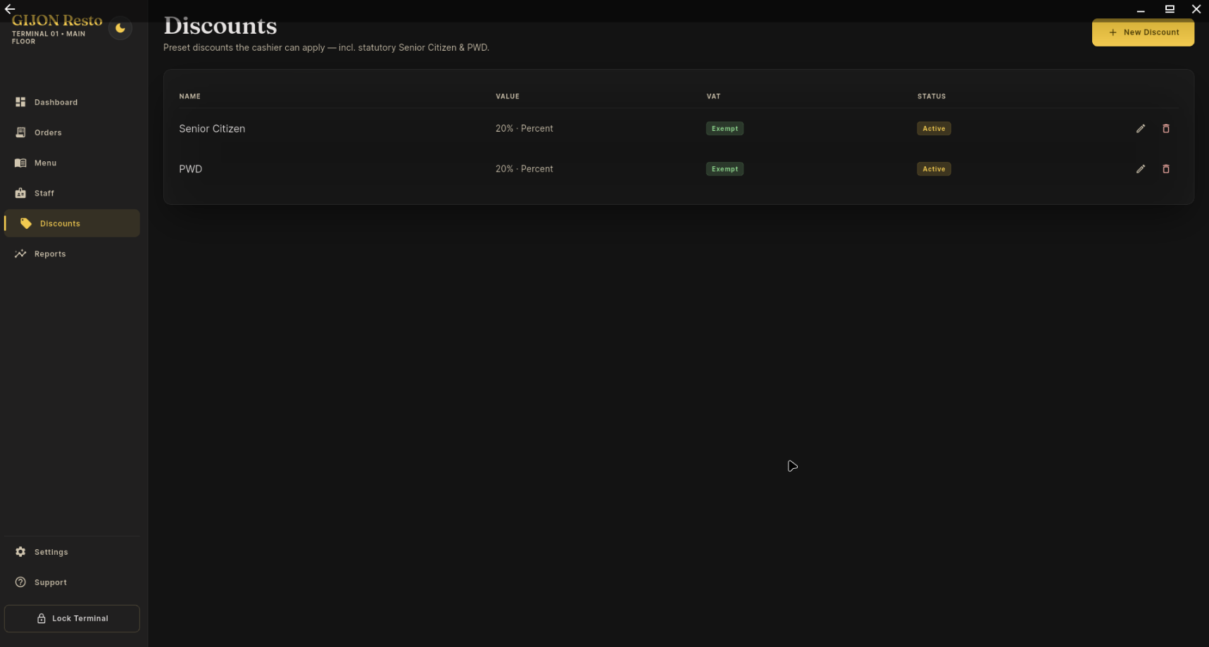 Screenshot of the Coffee Rest point of sale and inventory system, screen 8 of 11